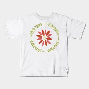 Retro Poinsettia Ornament Kids T-Shirt